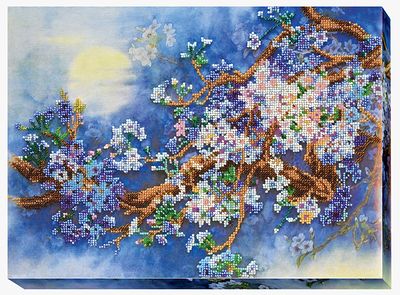 Bead Embroidery Kit on Art Canvas "Blossom"