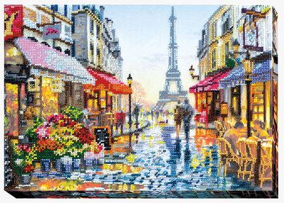Bead Embroidery Kit on Art Canvas "After the rain"