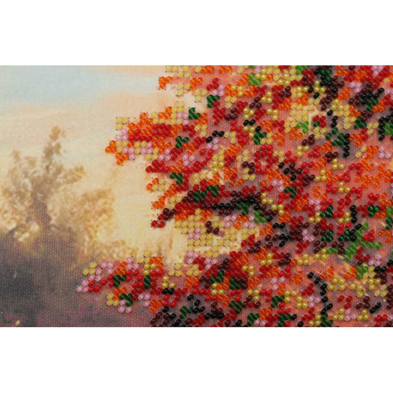 Bead Embroidery Kit on Art Canvas "Autumn scenes-1"