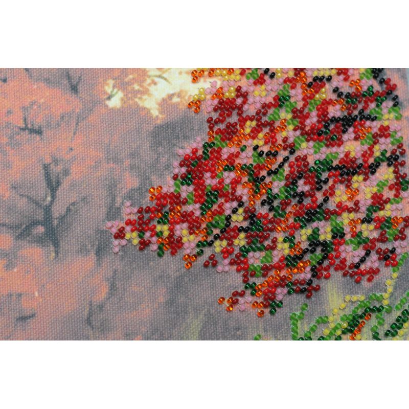 Bead Embroidery Kit on Art Canvas "Autumn scenes-3"