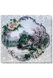 Bead Embroidery Kit on Art Canvas "Afloat house"