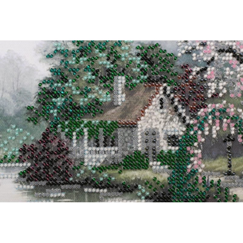 Bead Embroidery Kit on Art Canvas "Afloat house"