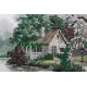 Bead Embroidery Kit on Art Canvas "Afloat house"