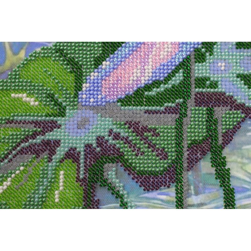 Bead Embroidery Kit on Art Canvas "Among Water-lilies"