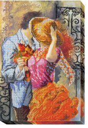 Bead Embroidery Kit on Art Canvas "Dating"