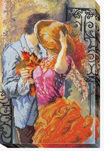 Bead Embroidery Kit on Art Canvas "Dating"