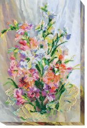 Bead Embroidery Kit on Art Canvas "Gladioluses"