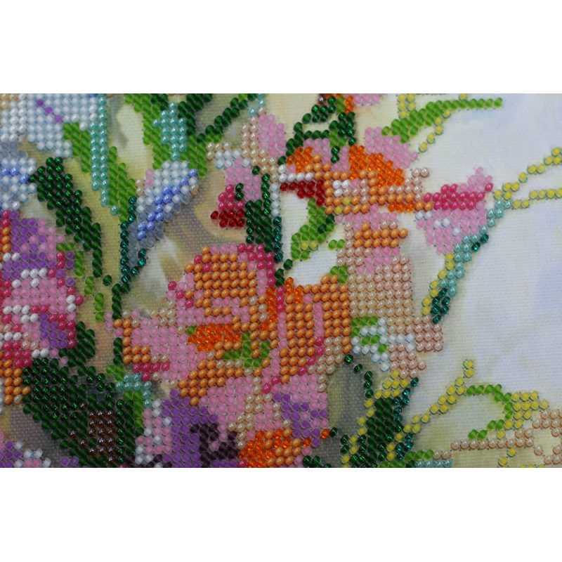 Bead Embroidery Kit on Art Canvas "Gladioluses"