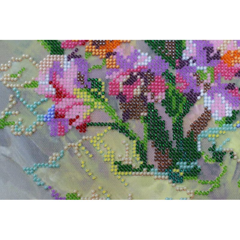 Bead Embroidery Kit on Art Canvas "Gladioluses"