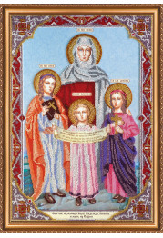 Bead Embroidery Kit on Art Canvas "St.Vera, Nadegda, Lubov and their Mother Sophia"