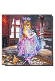 Bead Embroidery Kit on Art Canvas "After the promenade"