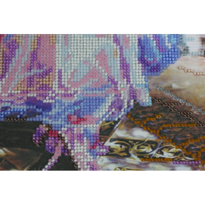 Bead Embroidery Kit on Art Canvas "After the promenade"