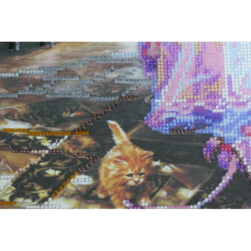 Bead Embroidery Kit on Art Canvas "After the promenade"