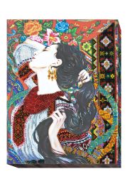 Bead Embroidery Kit on Art Canvas "Girl's dreams"