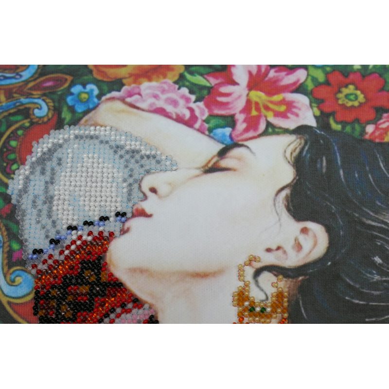 Bead Embroidery Kit on Art Canvas "Girl's dreams"