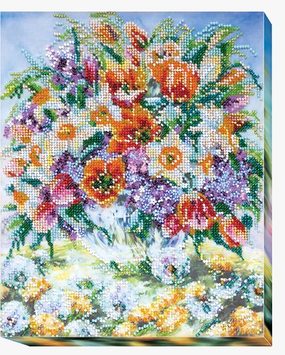 Bead Embroidery Kit on Art Canvas "May's embrace"