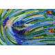 Bead Embroidery Kit on Art Canvas "Emerald whirlpool"