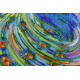 Bead Embroidery Kit on Art Canvas "Emerald whirlpool"