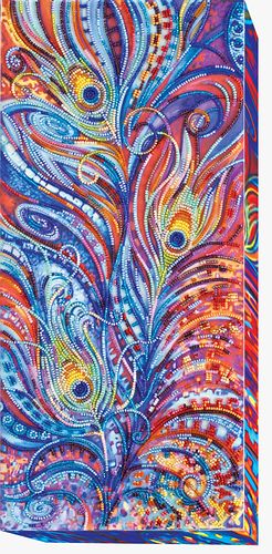 Bead Embroidery Kit on Art Canvas "Magic feathers"
