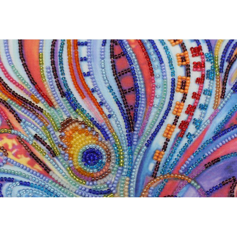 Bead Embroidery Kit on Art Canvas "Magic feathers"