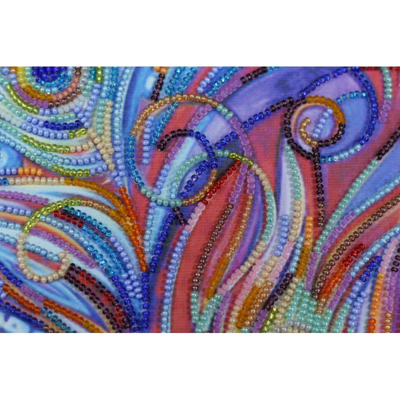 Bead Embroidery Kit on Art Canvas "Magic feathers"