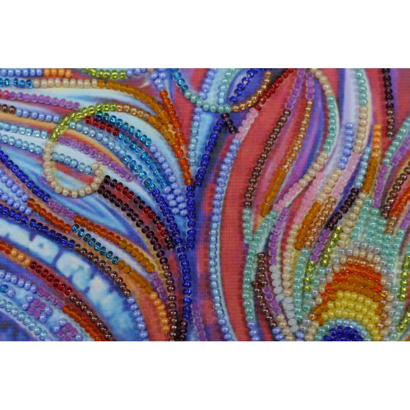 Bead Embroidery Kit on Art Canvas "Magic feathers"