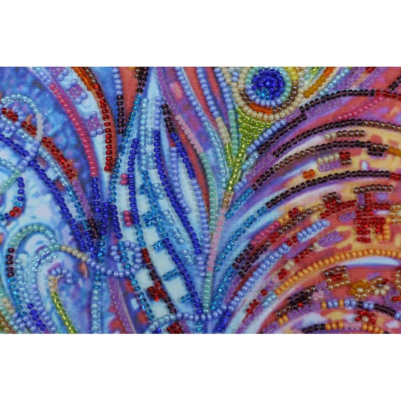 Bead Embroidery Kit on Art Canvas "Magic feathers"