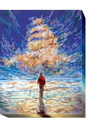 Bead Embroidery Kit on Art Canvas "Sky sail"