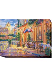 Bead Embroidery Kit on Art Canvas "Warm night"