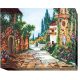 Bead Embroidery Kit on Art Canvas "Seaside street"