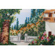 Bead Embroidery Kit on Art Canvas "Seaside street"