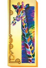 Bead Embroidery Kit on Art Canvas "Rainbow giraffe"