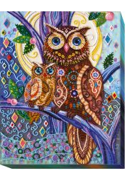 Bead Embroidery Kit on Art Canvas "Midnight hues"