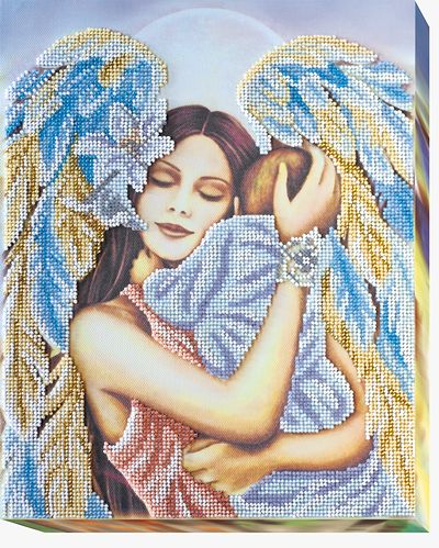 Bead Embroidery Kit on Art Canvas "Joyance of motherhood"
