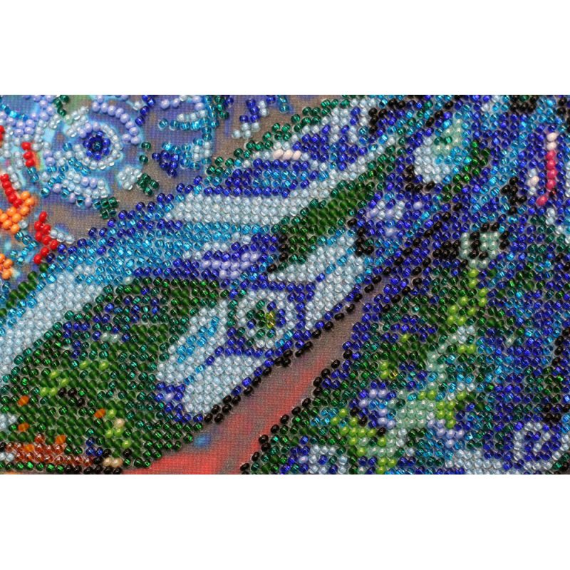 Bead Embroidery Kit on Art Canvas "Turquoise"
