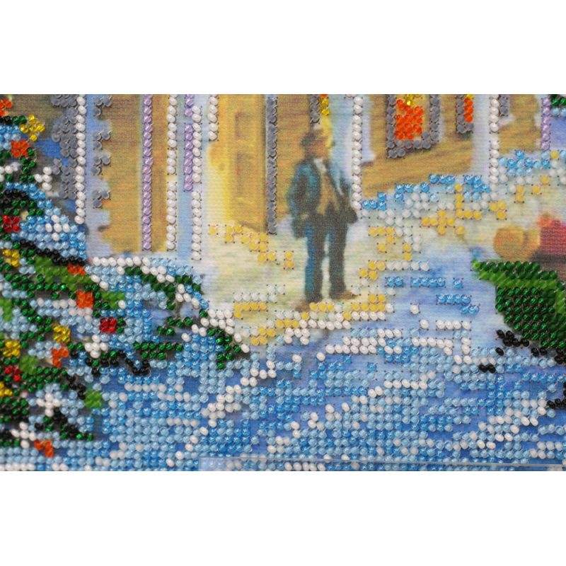 Bead Embroidery Kit on Art Canvas "Christmas celebration"