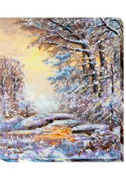 Bead Embroidery Kit on Art Canvas "Crystal winter"