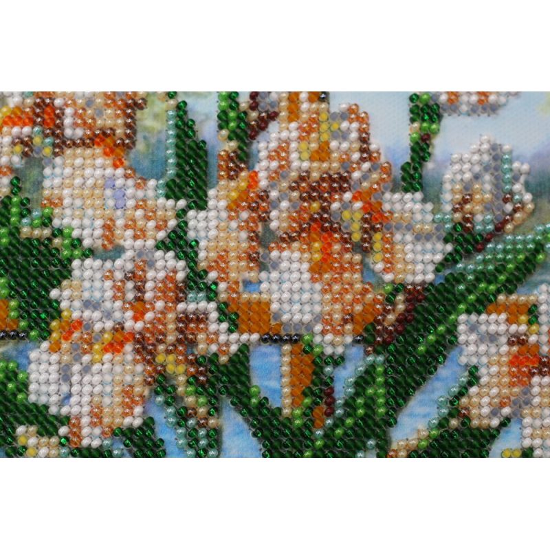 Bead Embroidery Kit on Art Canvas "Spring is everywhere-1"
