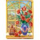 Bead Embroidery Kit on Art Canvas "Spring is everywhere-2"