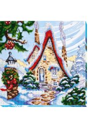 Bead Embroidery Kit on Art Canvas "Fabulous winter - 1"