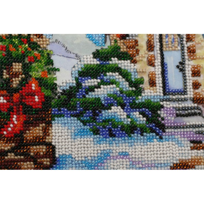 Bead Embroidery Kit on Art Canvas "Fabulous winter - 1"