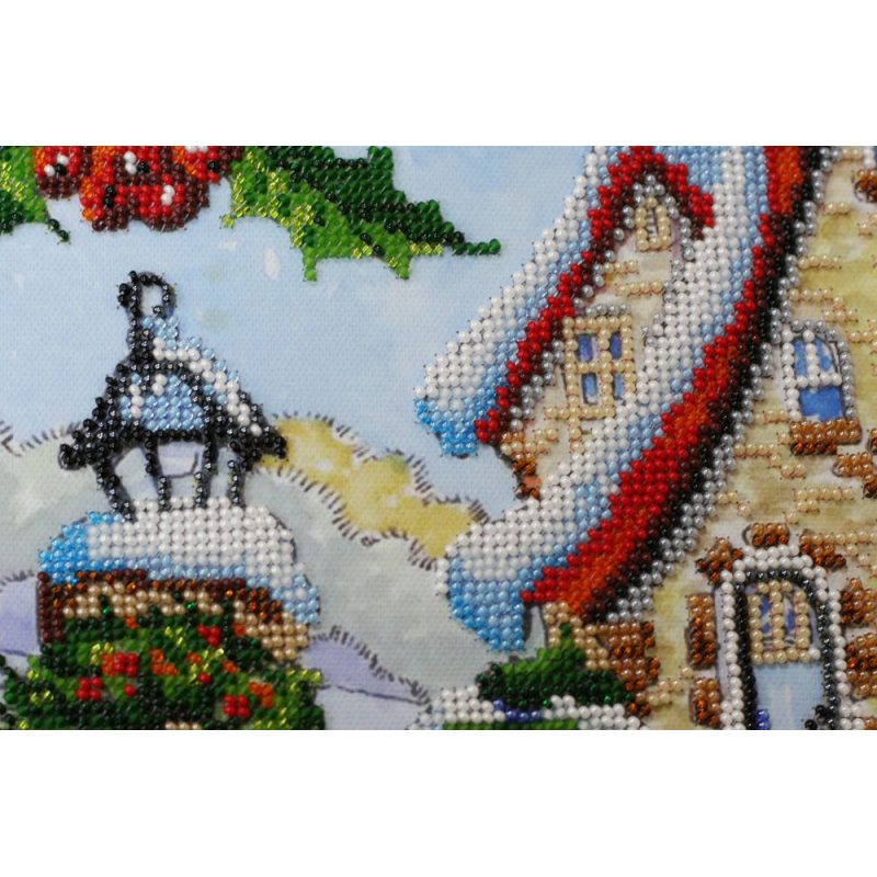 Bead Embroidery Kit on Art Canvas "Fabulous winter - 1"
