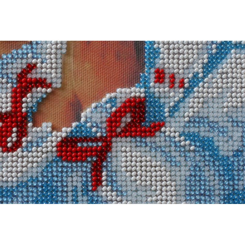 Bead Embroidery Kit on Art Canvas "Prayer (Russian text)"