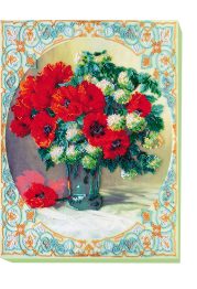 Bead Embroidery Kit on Art Canvas "Poppies and buldenezh"