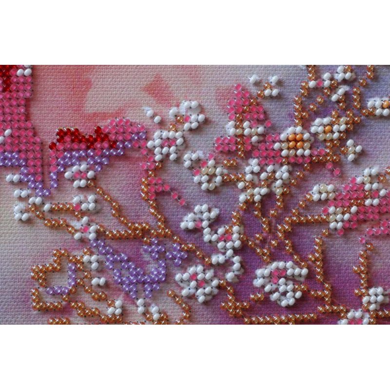 Bead Embroidery Kit on Art Canvas "Sunrise song - 1"