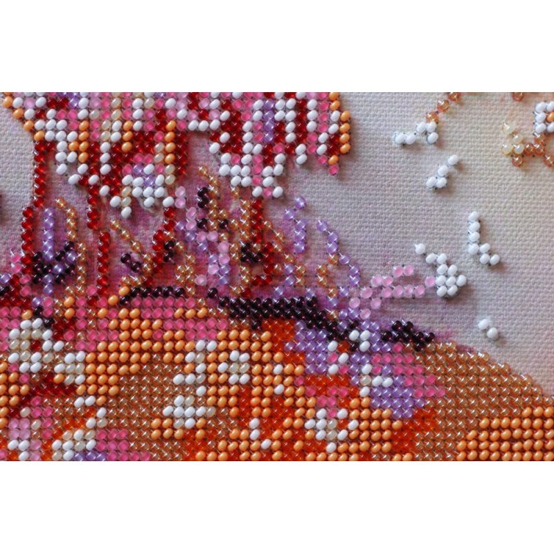 Bead Embroidery Kit on Art Canvas "Sunrise song - 1"