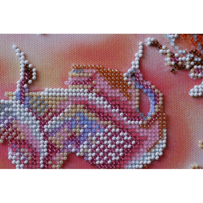 Bead Embroidery Kit on Art Canvas "Sunrise song - 2"