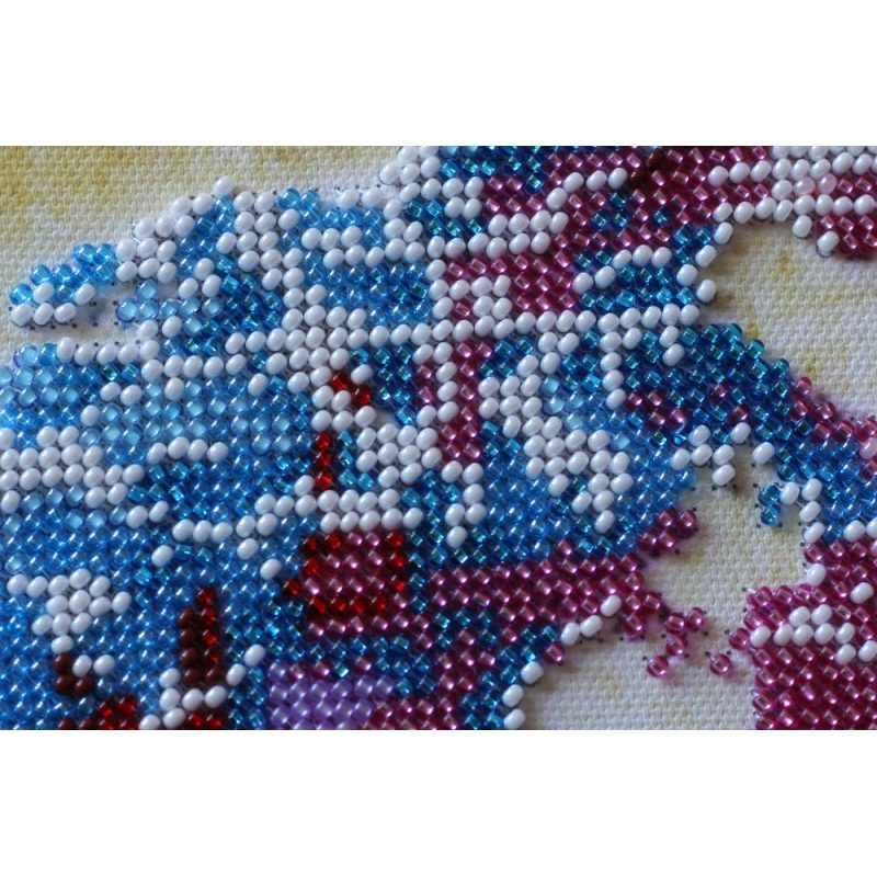 Bead Embroidery Kit on Art Canvas "World map - 1"