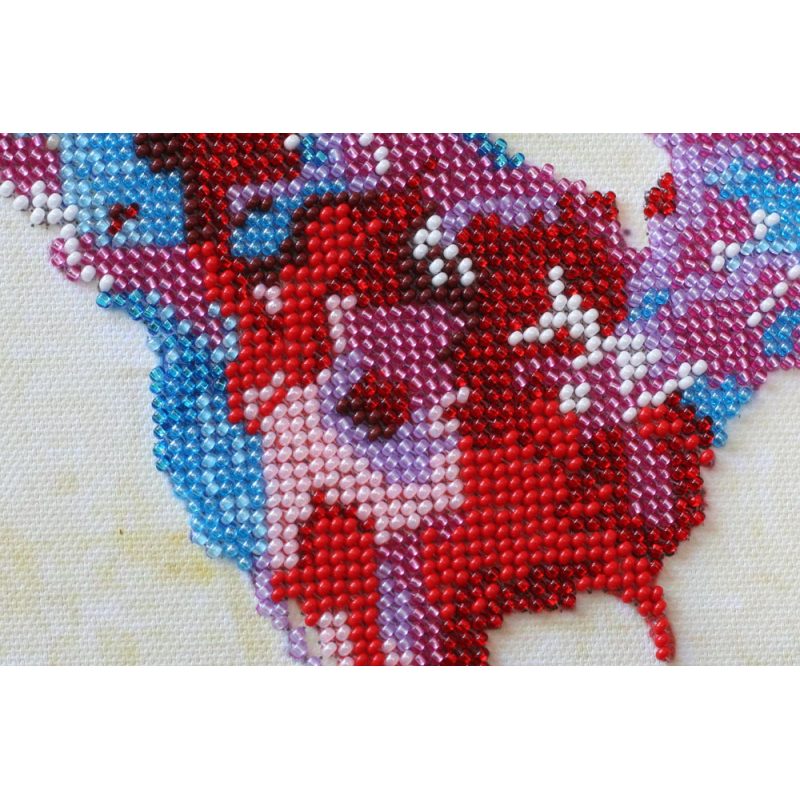 Bead Embroidery Kit on Art Canvas "World map - 1"