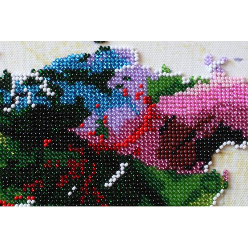 Bead Embroidery Kit on Art Canvas "World map - 3"